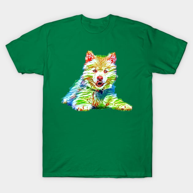 Colorful Artistic Dog T-Shirt by Sanzida Design